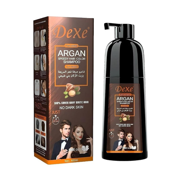 Dexe Argan Speedy Hair Color Shampoo Natural Black- 420ml