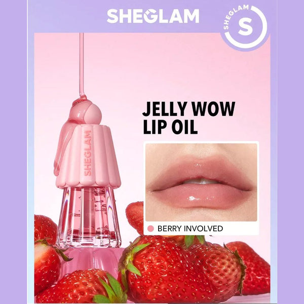 SHEGLAM Jelly Wow Hydrating Lip Oil-Berry Involved 5gm