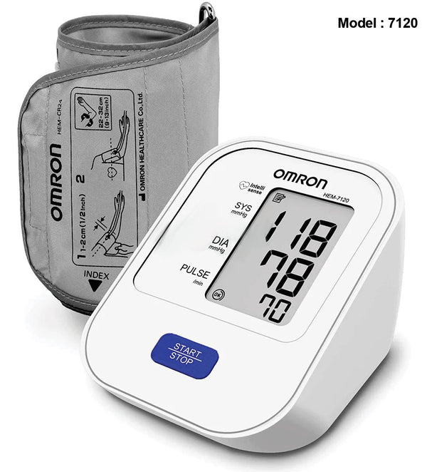 Omron Digital Blood Pressure Monitor With Adapter (Model-HEM-7120)