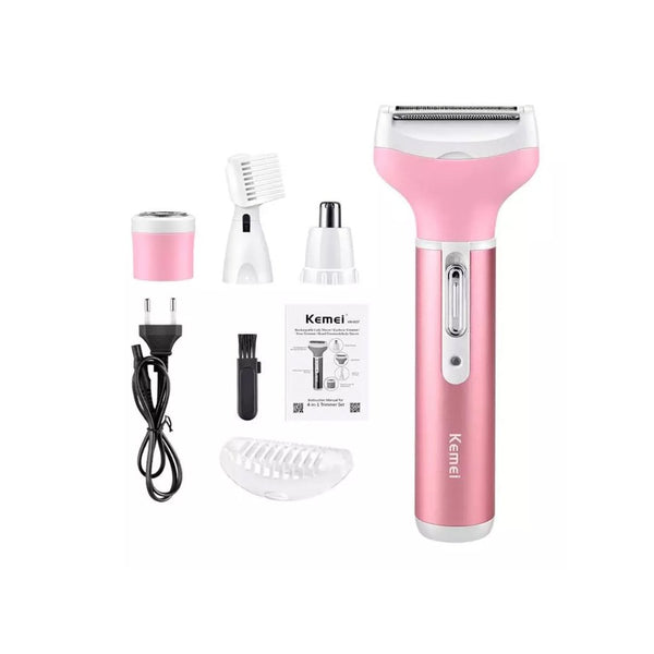Kemei KM-6637 Multi Functional 4 In 1 Shaver For Women
