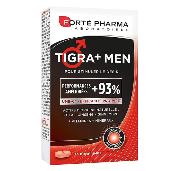 Tigra+ Men - an active formula of natural origin, vitamins & minerals to help stimulate  desire and optimize sexual performance in 93%  of men who tested it* !