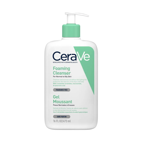 CeraVe Foaming Cleanser For Normal To Oily Skin (473ml) Gel Moussent