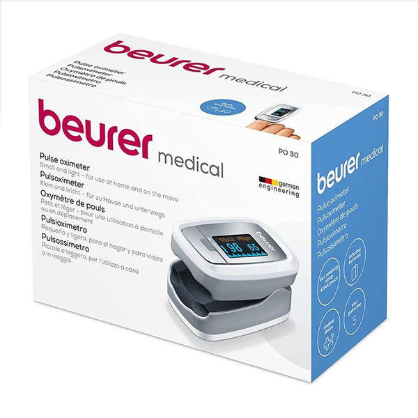 Beurer PO30 Pulse Oximeter | Determination of heart rate and arterial oxygen saturation for those with medical conditions | Suitable for high-altitude sports | Small and lightweight | Medical device