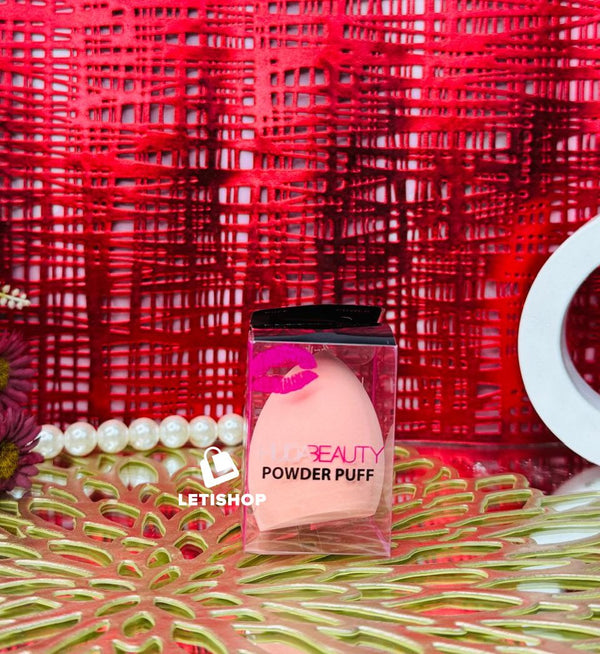 Huda beauty powder puff light pink