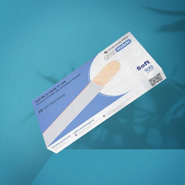 Staleks Pro Papman Pack of 25 Disposable Files with Wooden Base Soft Foam Eco Paper